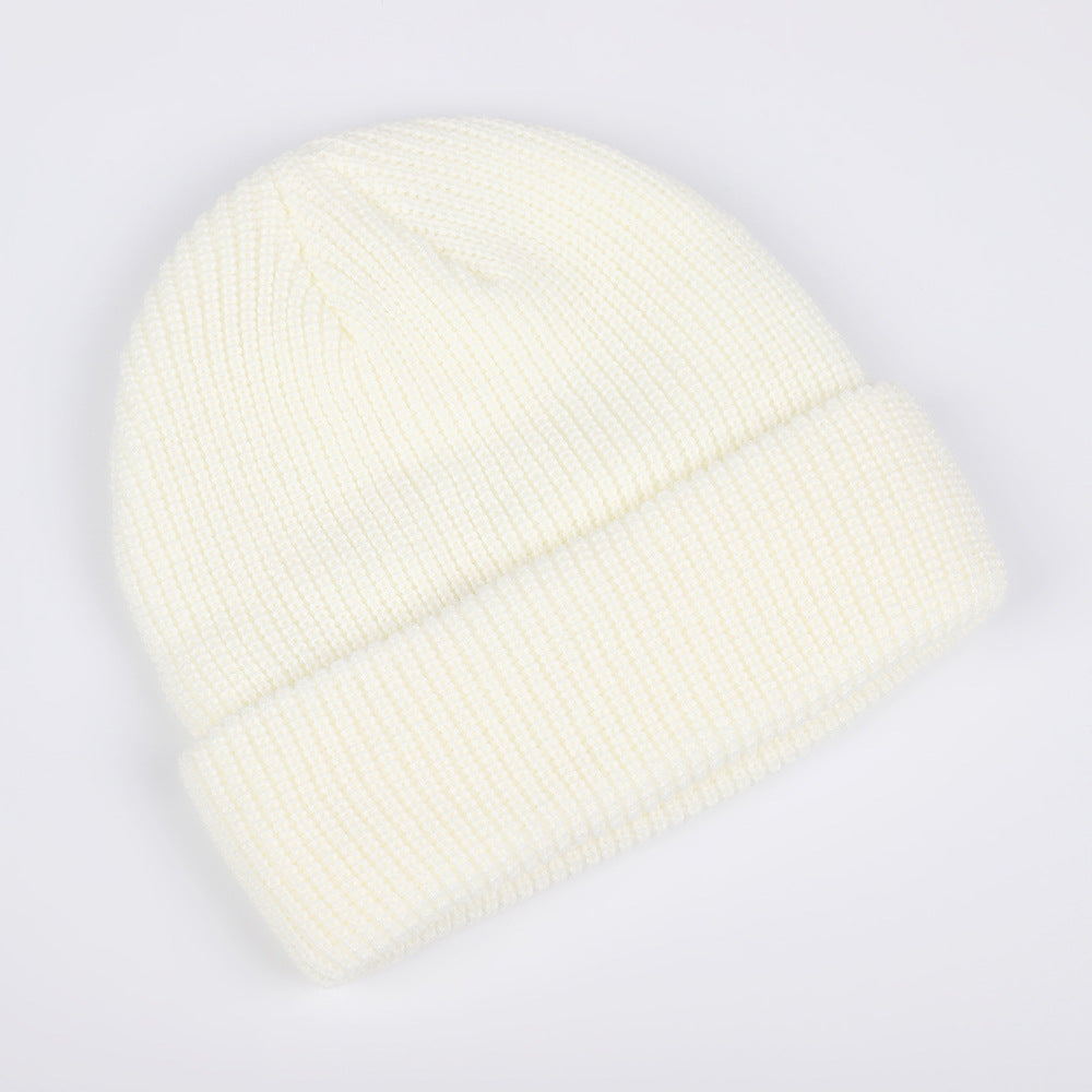 Wholesale Round Top Solid Color Knitted Melon Pea Hat